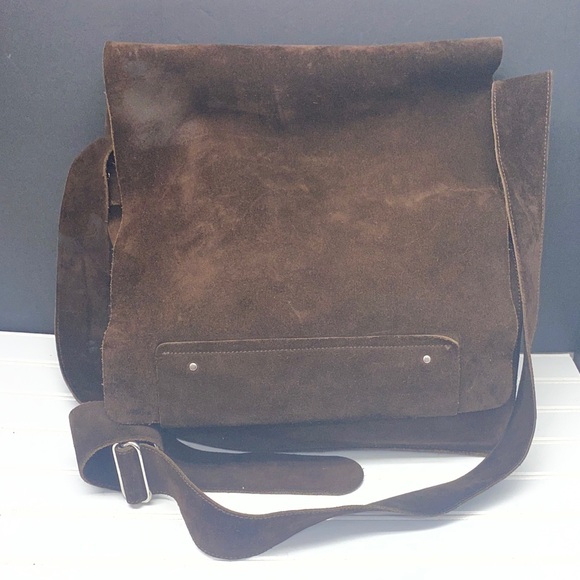 Banana Republic Handbags - Banana Republic Brown Suede Messenger Bag